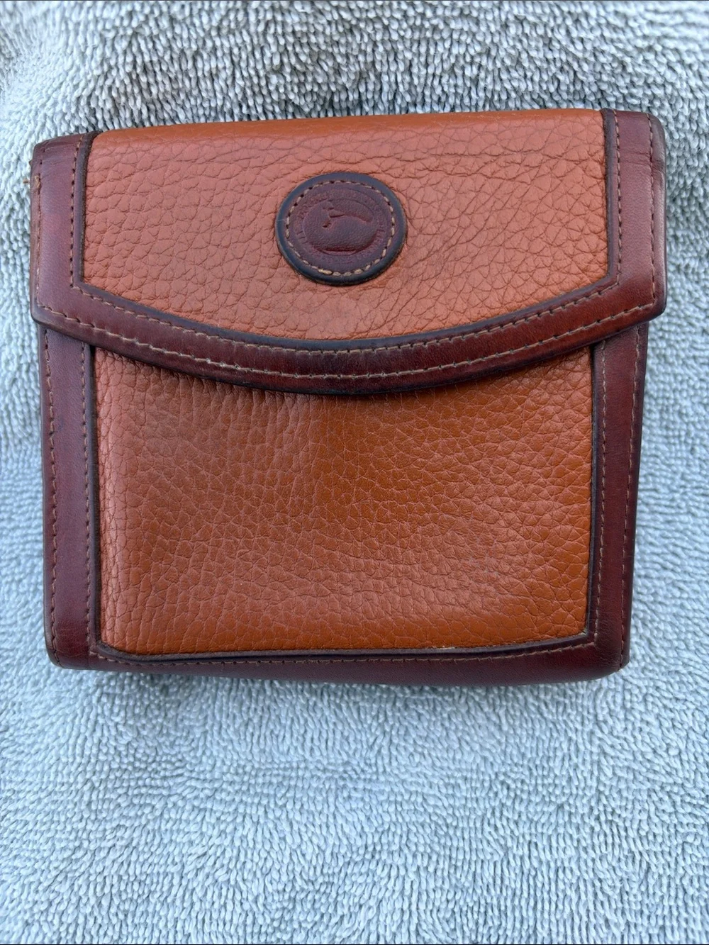Dooney and Bourke Leather Fold-Over Pouch in Brown